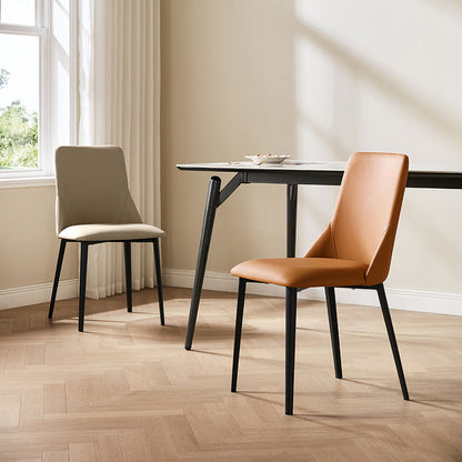 Modern Dining Chair featuring Plush Leather Upholstery