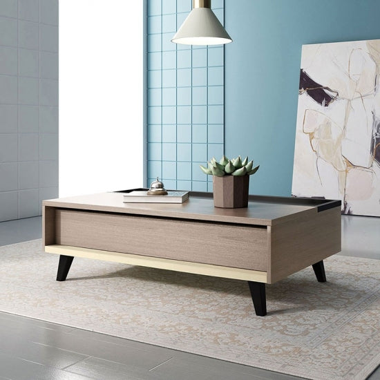 Chic Lift-Up Coffee Table with Modern Design and Solid Wood Appeal