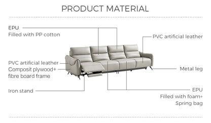 Modern Living Room Furniture with Leather Recliner Sofa