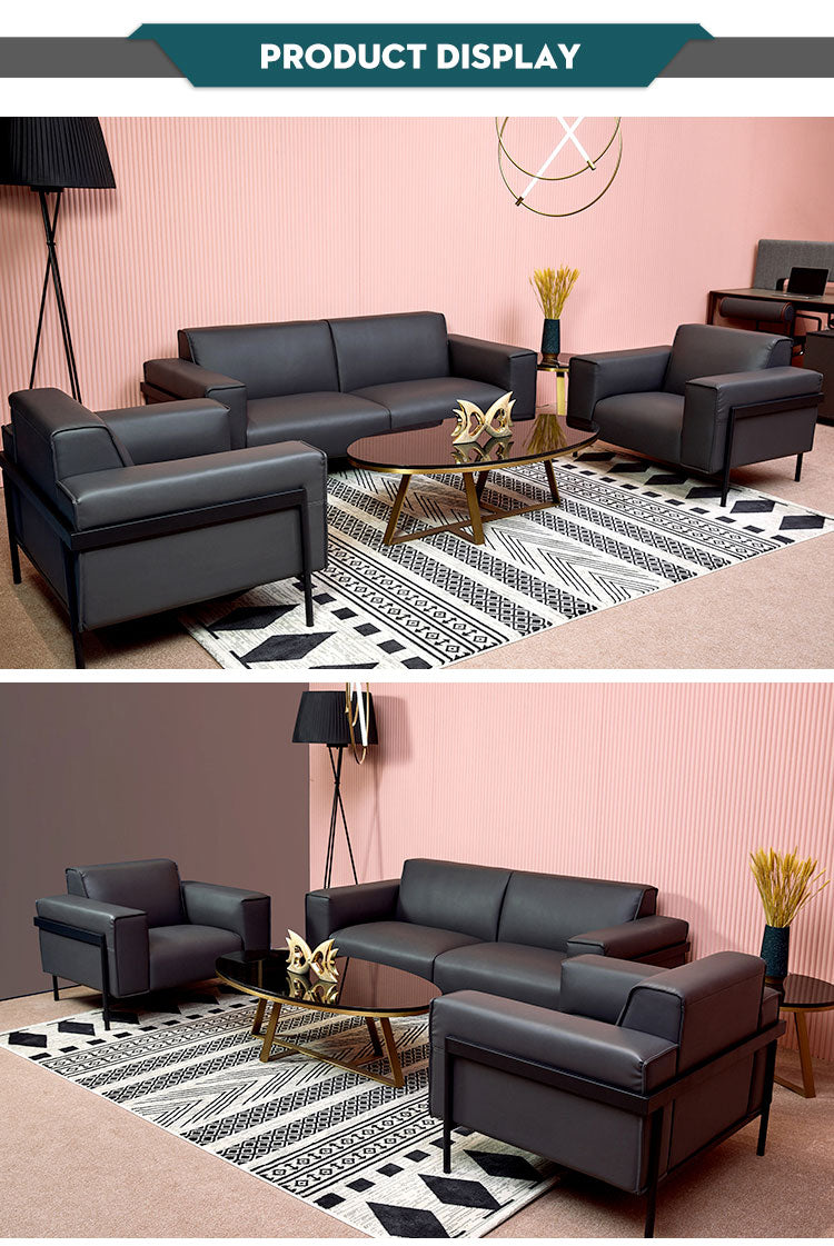 Modern office leather sofa set tailored for comfort and elegance