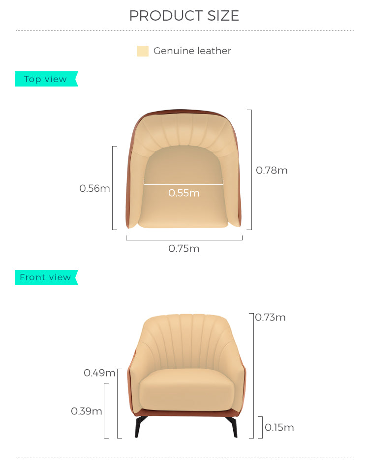 Sleek Elegant Modern Wingback Single Chair with Metal Legs
