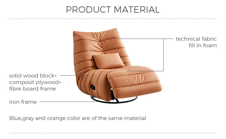 橙色休闲功能单人沙发椅