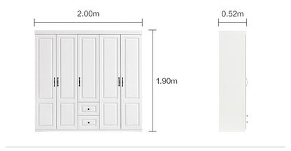 Spacious 5-Door Wooden Wardrobe Closet with Big Drawers